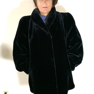 Black Mouton Coat - Etsy