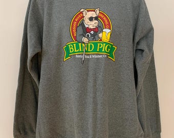 Vtg RUSSIAN RIVER Brewing Co Sweat Shirt Sz 2X Santa Rosa & Windsor Ca, Blind Pig