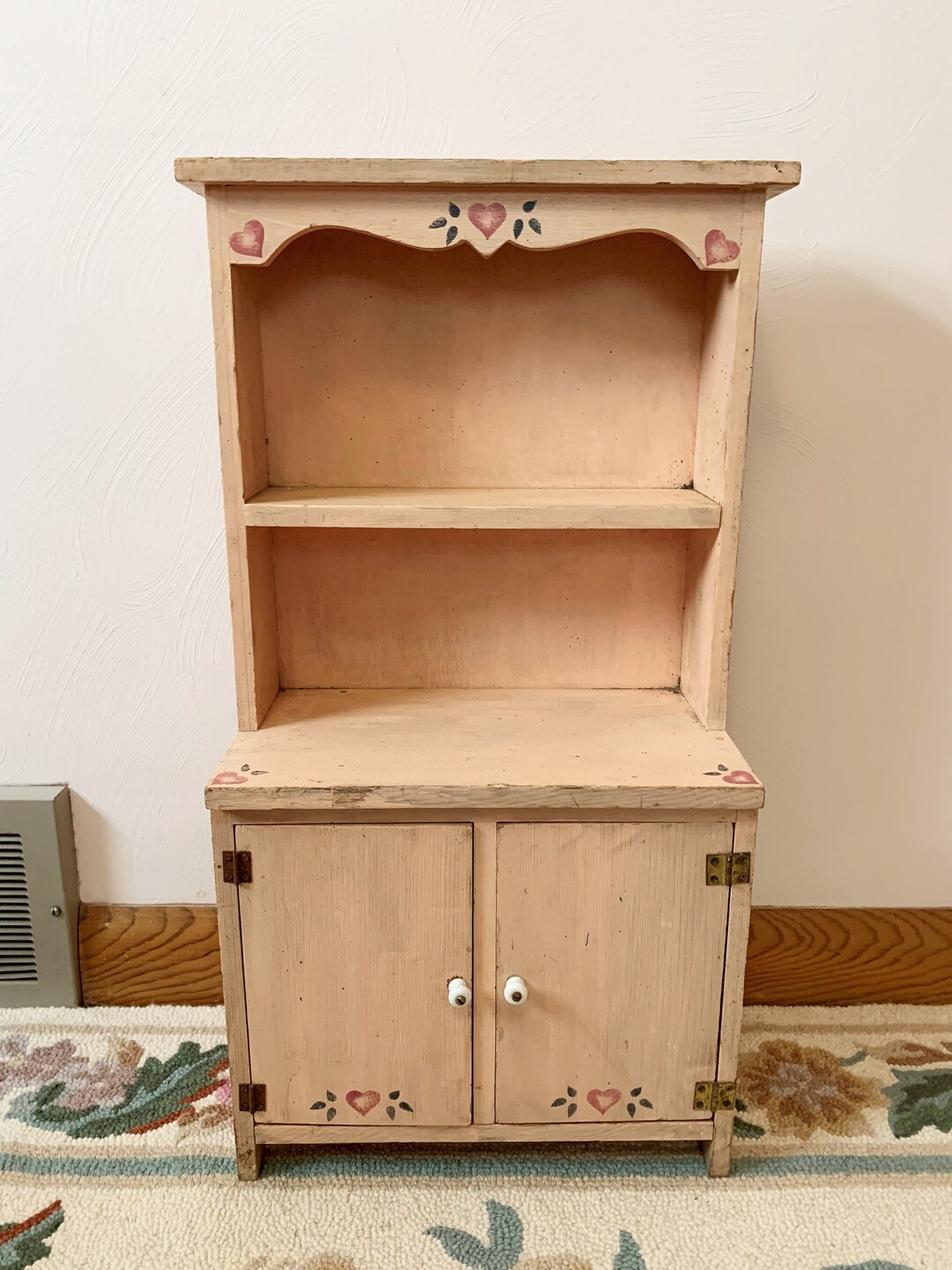 Hand Made Vintage Wooden Child's Cupboard W/two Doors That Etsy