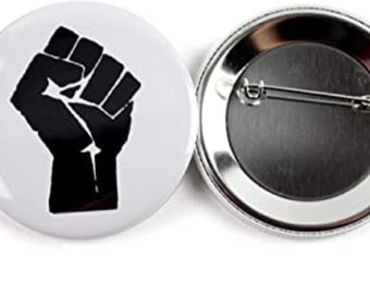 Raised Fist Clenched Fist Round Button Badge