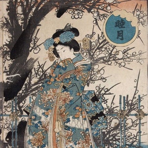 Geisha Ukiyo-e Art Poster Print Reproduction