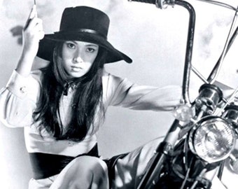 Meiko Kaji Motorcycle Girl Boss Rock Print Poster
