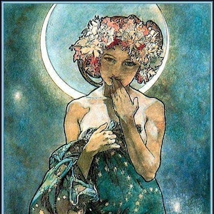 Alphonse Mucha –  Clair de Lune Replica Print Reproduction