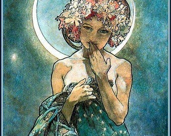Alphonse Mucha –  Clair de Lune Replica Print Reproduction
