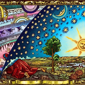 Flammarion Engraving Astronomy Alchemy Spiritual Art Poster Print