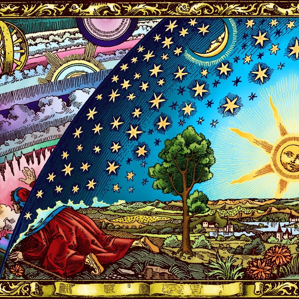 Flammarion Engraving Astronomy Alchemy Spiritual Art Poster Print