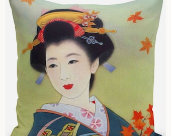 Geisha Art Pillow Case Cushion Cover