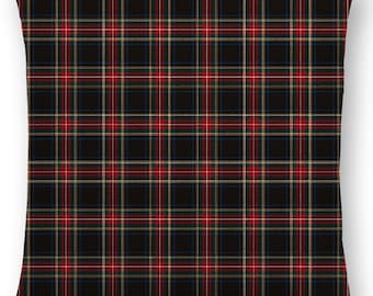 Stewart Black Scottish Tartan Pillow Case Cushion Cover