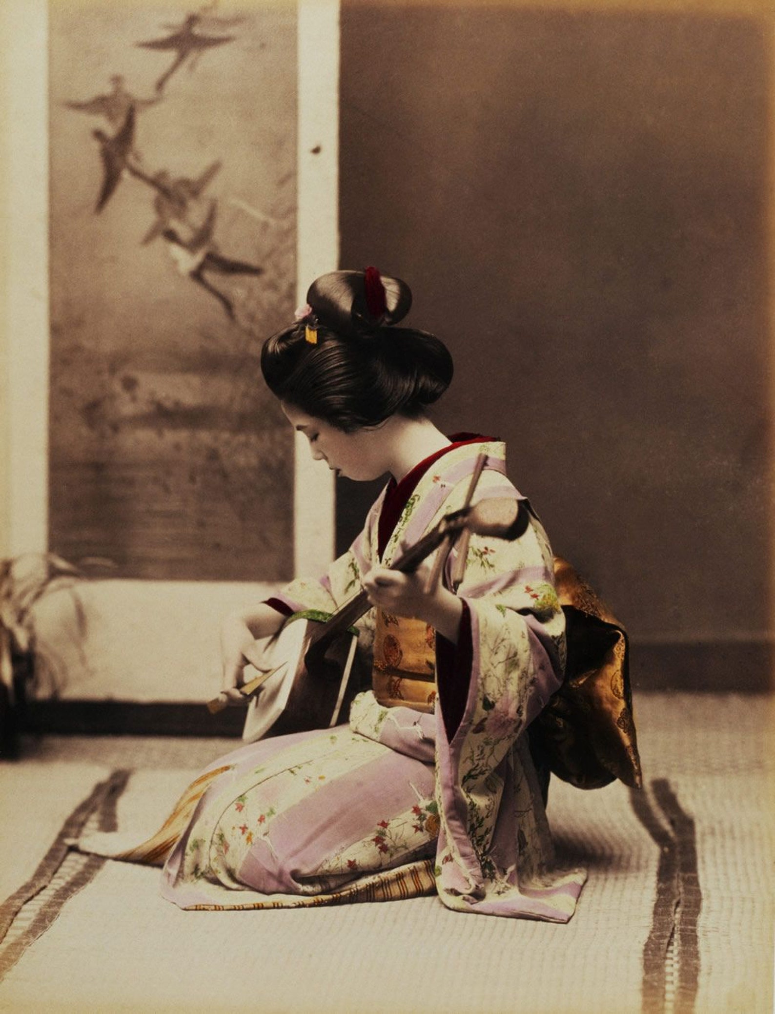 Geisha Kimono Woman Girl Fabric Poster Print - Etsy