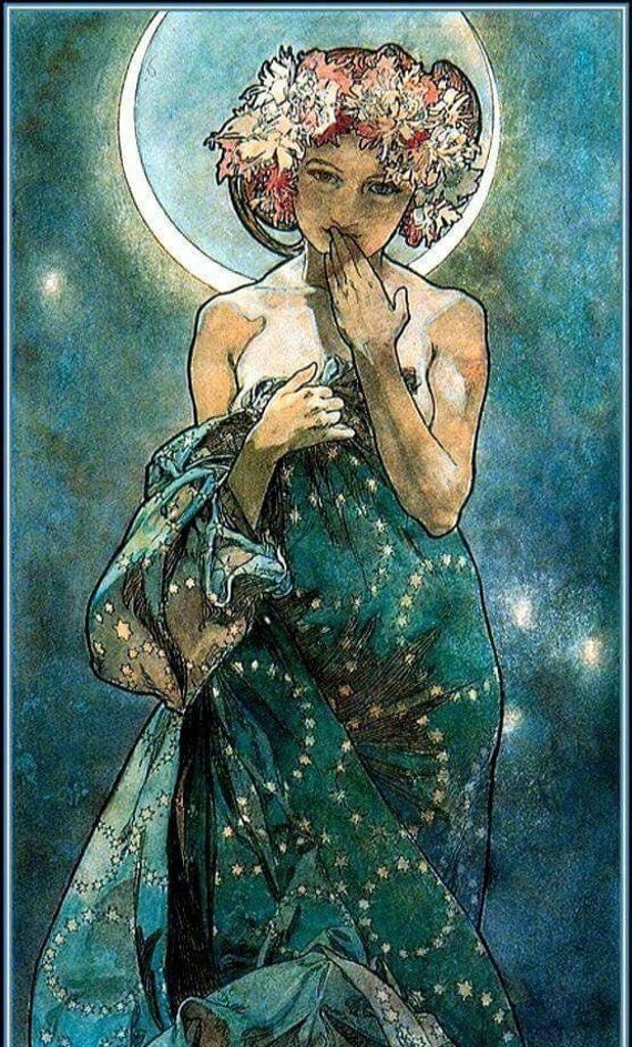 アルフォンス・ミュシャ – Clair de Lune レプリカ版画の複製
