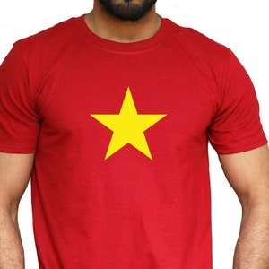 Bandera del país de Vietnam Camiseta de la estrella amarilla vietnamita