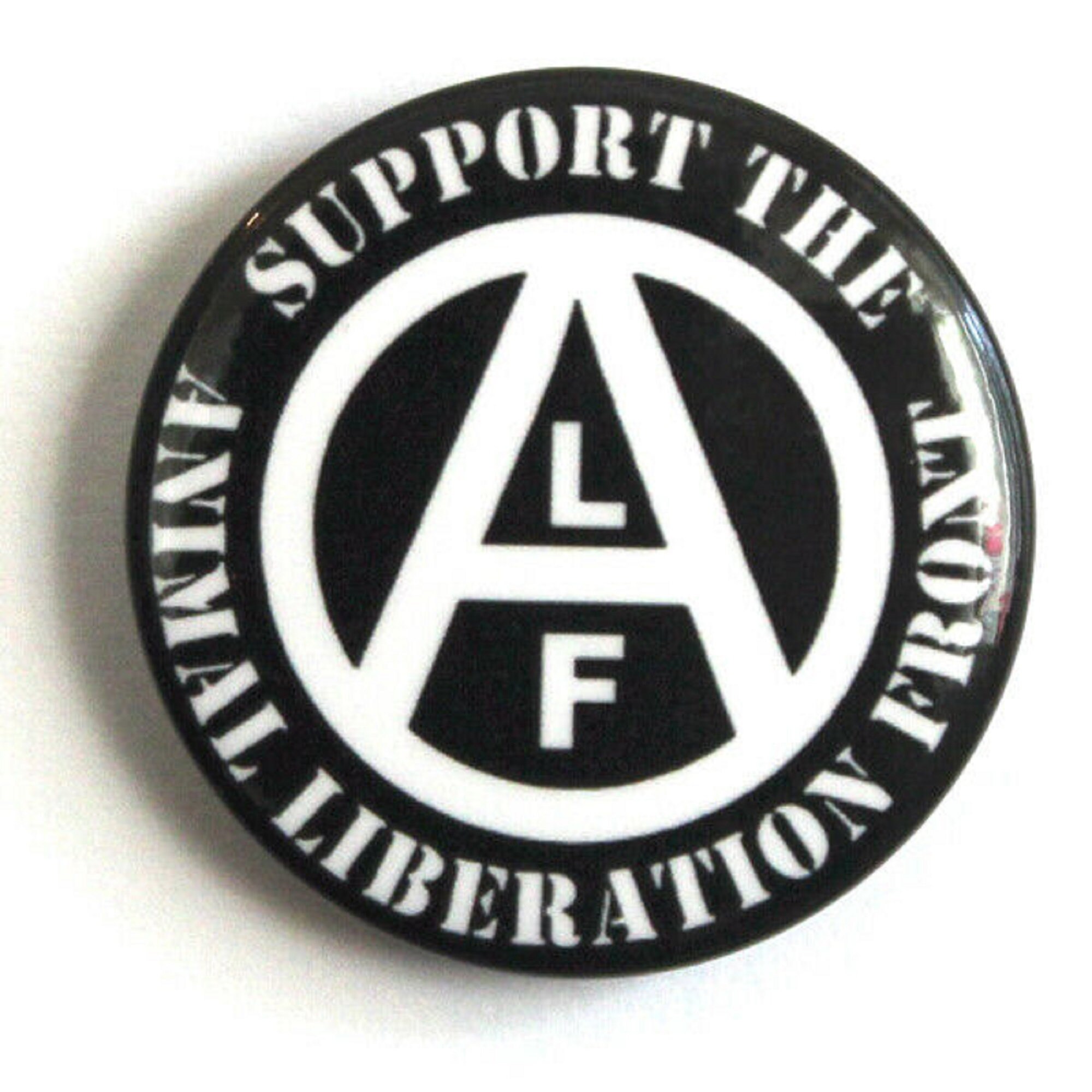 Pin Button Badge Ø25mm 1" Logo ALF Animal Liberation Front 