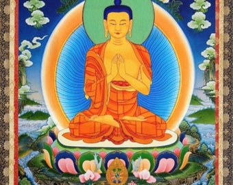 Tibetan Thangka Prabhutaratna Shakyamuni Buddha Poster Print