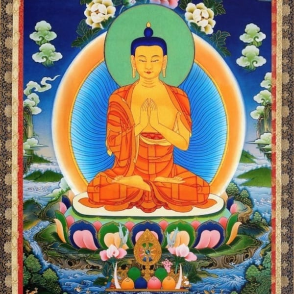 Tibetan Thangka Prabhutaratna Shakyamuni Buddha Poster Print