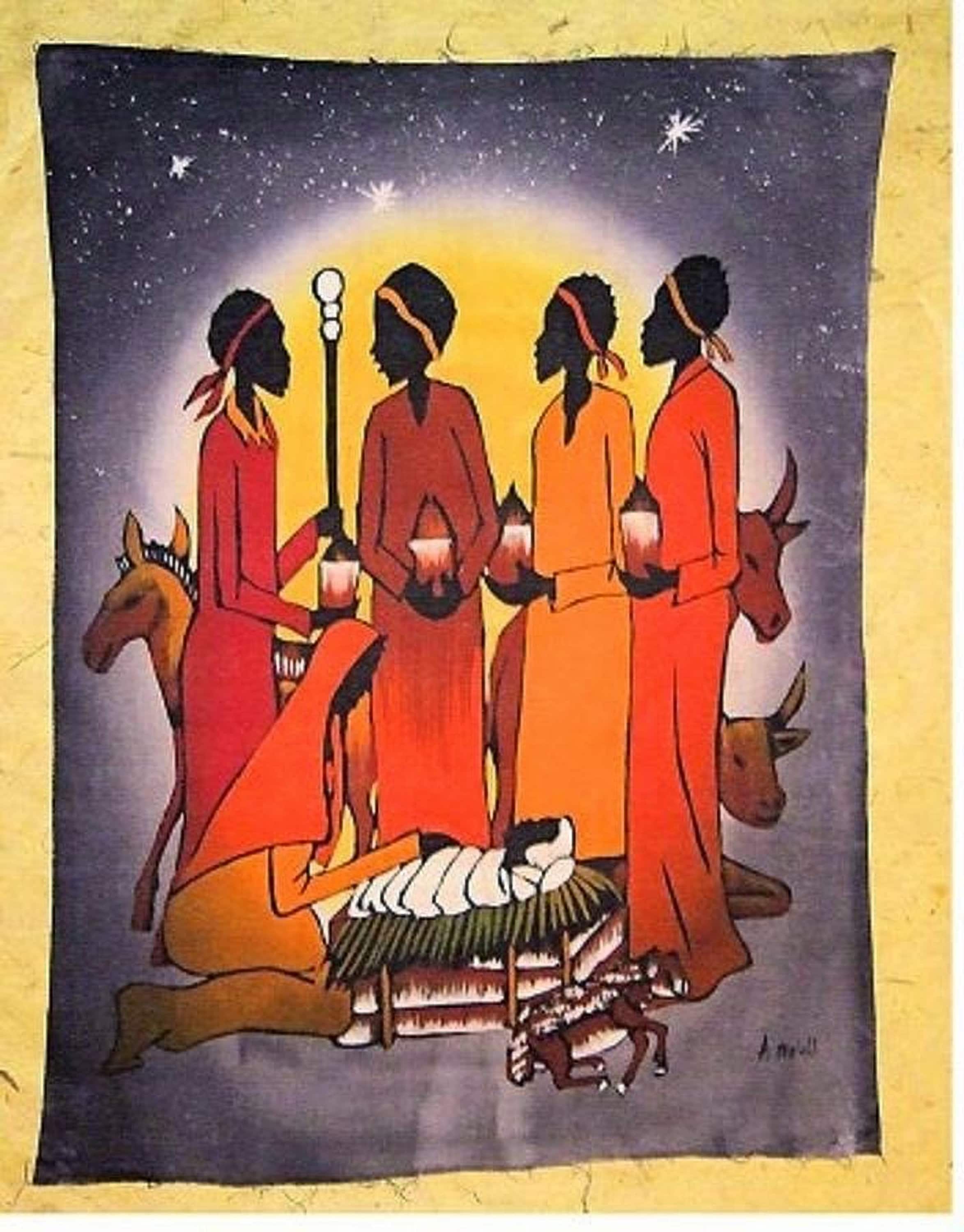 African Christmas Nativity Scene Poster Print Etsy UK