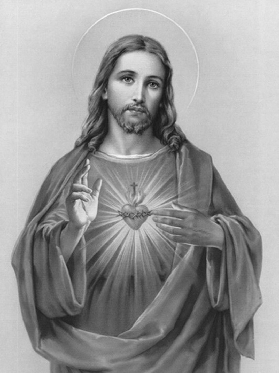 Sacred Heart of Jesus Art Poster Print Reproduction - Etsy