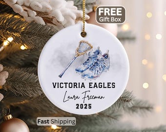 Lacrosse Ornament, Custom Lacrosse Christmas Ornament Personalized Lacrosse Ornament Lacrosse Player Ornament Lacrosse Team Keepsake Gift