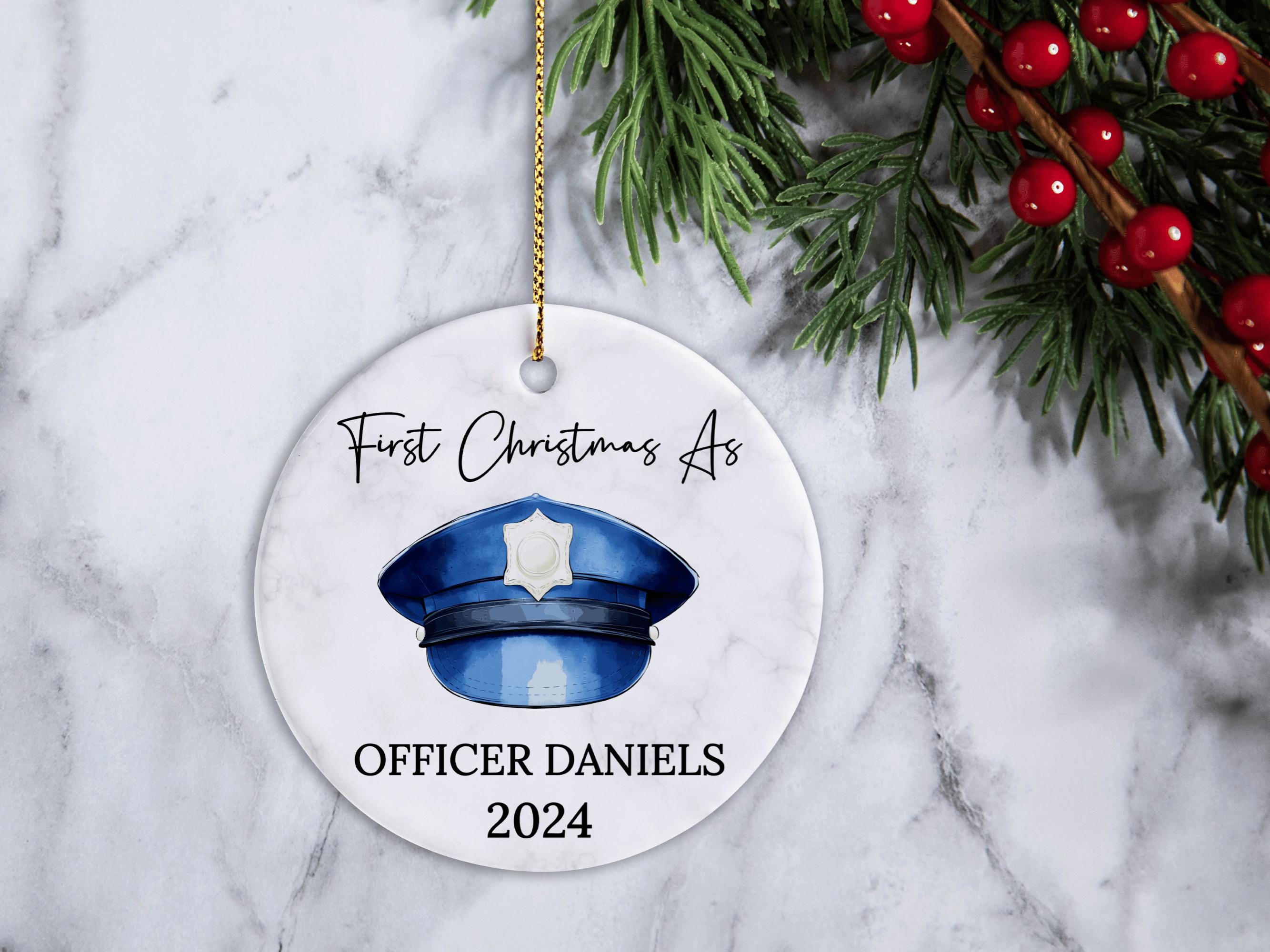 New Police Officer Christmas Gift Personalized Police Graduation Gift Police Ornament For Police Academy Graduate First Christmas Police Son