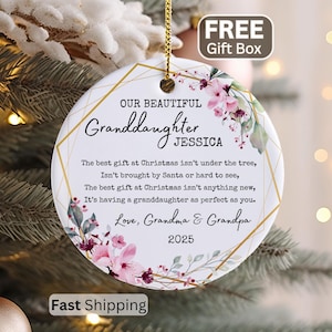 Personalized Granddaughter Christmas Ornament Granddaughter Christmas Gifts For Granddaughter Gift From Grandma Granddaughter Keepsake Xmas