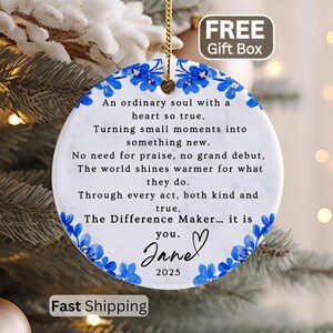 Difference Maker Ornament, Difference Maker Christmas Ornament Gift Difference Maker Thank You Ornament Difference Maker Appreciation Gift