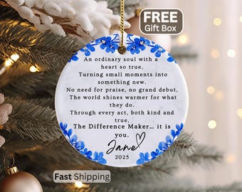 Difference Maker Ornament, Difference Maker Christmas Ornament Gift Difference Maker Thank You Ornament Difference Maker Appreciation Gift