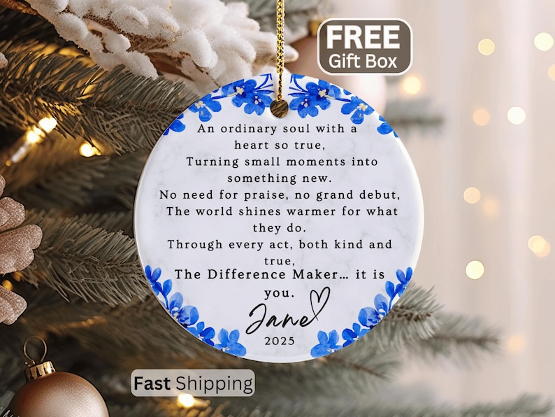 Difference Maker Ornament, Difference Maker Christmas Ornament Gift Difference Maker Thank You Ornament Difference Maker Appreciation Gift