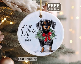 Custom dachshund Ornament dachshund Christmas Gift Dachshund Lover Gift Mom dachshund dog Ornament Sausage Dog Decoration Doxie Gifts Weiner