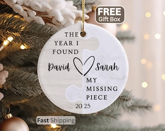 Missing Piece Ornament, The Year I found My Missing Piece, First Christmas Together Ornament First Christmas Together Gifts For Couples Xmas
