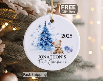 Baby Boy Ornament, Custom Baby Boy Christmas Ornament Personalized Baby Boy Keepsake Baby Boy First Christmas Ornament for Baby Boy Ornament