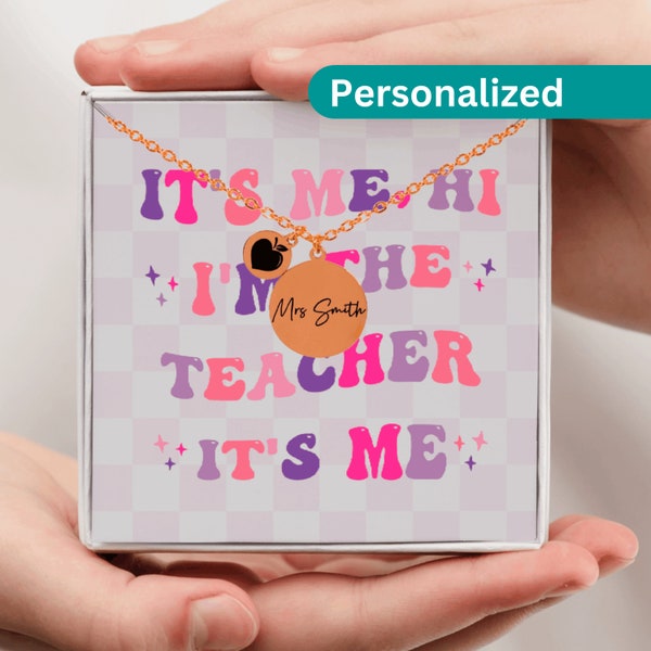 Custom Teacher Name Necklace, Personalized Teacher Gift, Teacher Appreciation Gift From Student, Custom Teacher Gift, Teacher Assistant Gift