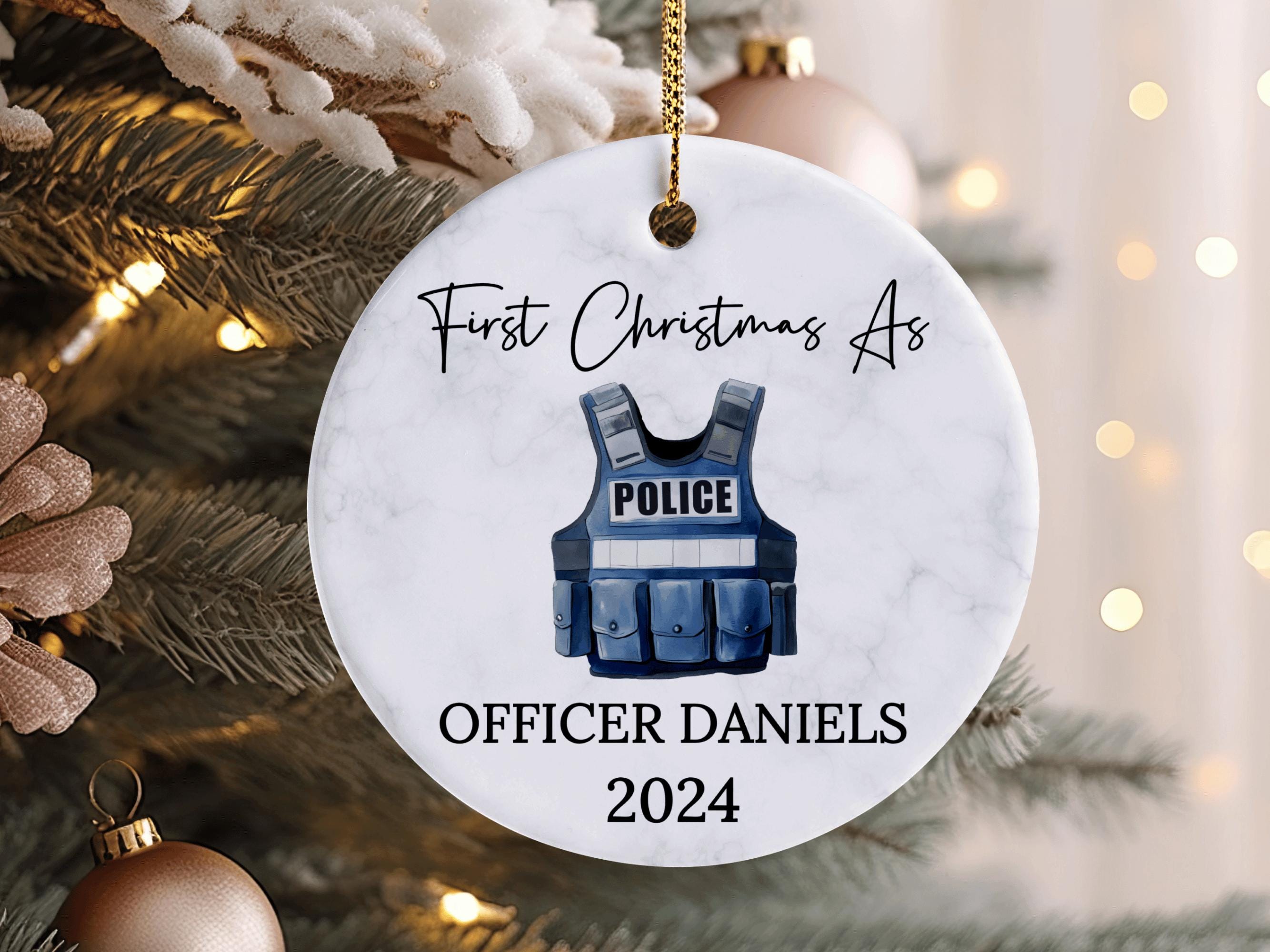 New Police Officer Christmas Gift Personalized Police Graduation Gift Police Ornament For Police Academy Graduate First Christmas Police Son