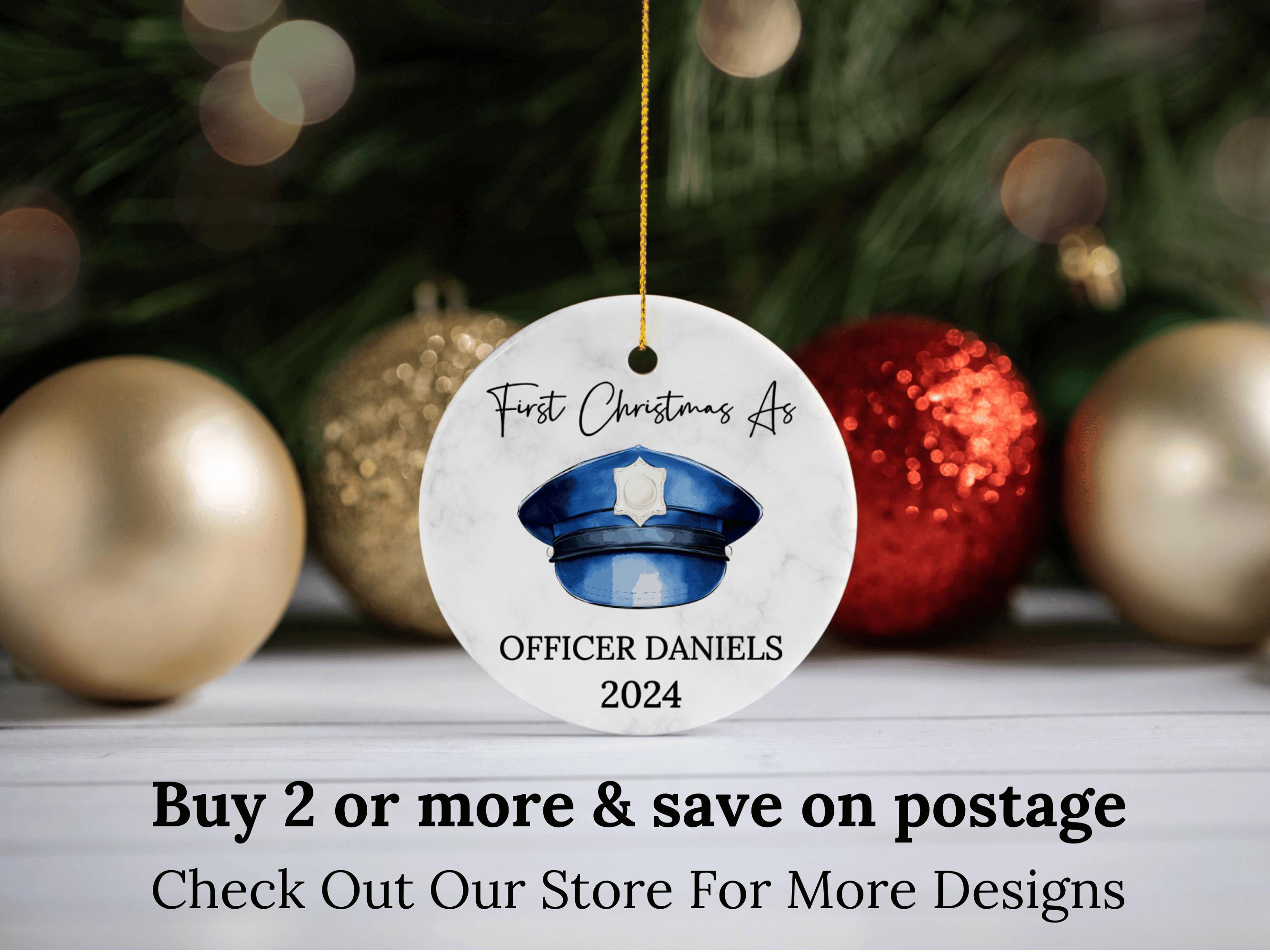 New Police Officer Christmas Gift Personalized Police Graduation Gift Police Ornament For Police Academy Graduate First Christmas Police Son