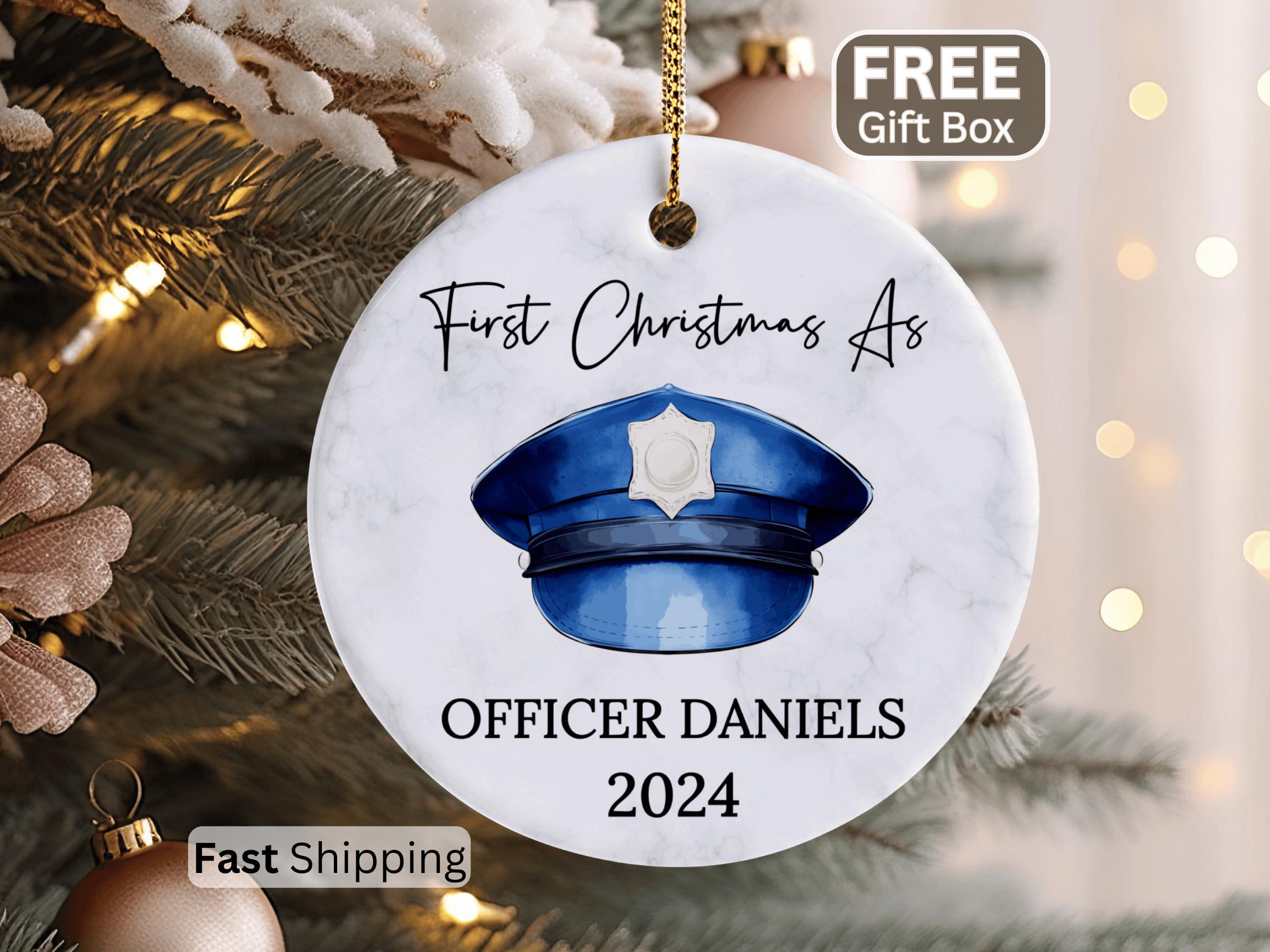 New Police Officer Christmas Gift Personalized Police Graduation Gift Police Ornament For Police Academy Graduate First Christmas Police Son