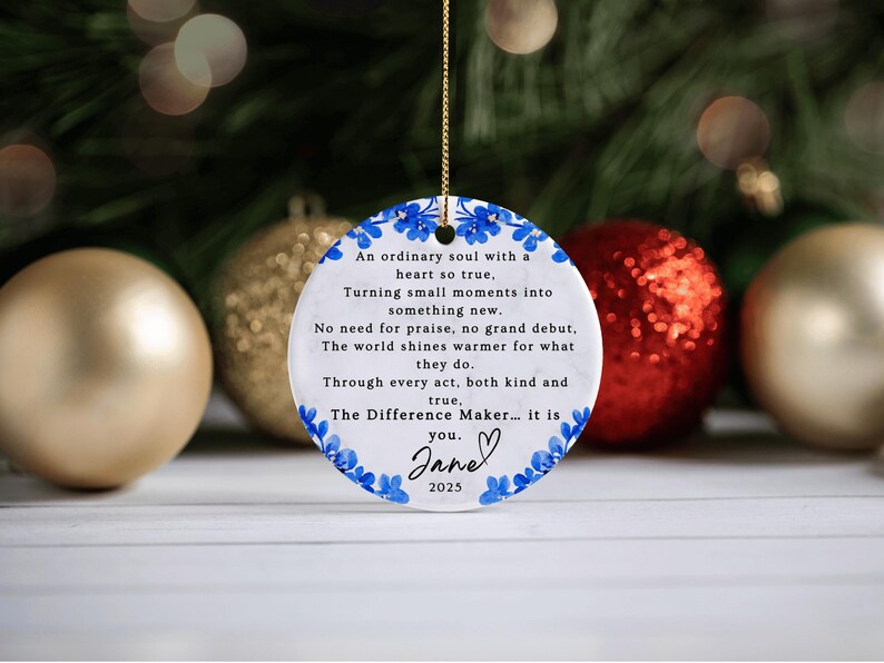 Difference Maker Ornament, Difference Maker Christmas Ornament Gift Difference Maker Thank You Ornament Difference Maker Appreciation Gift