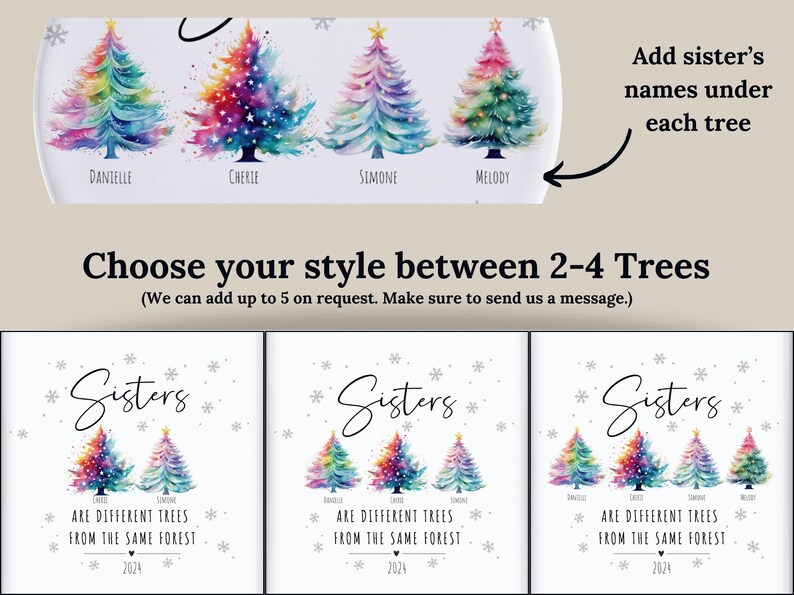 Sisters Ornament Personalized Sister Christmas Gift For Sister Christmas Ornament Sisters Bauble 3 Sisters Gift Sisters Keepsake 4 Three Sis