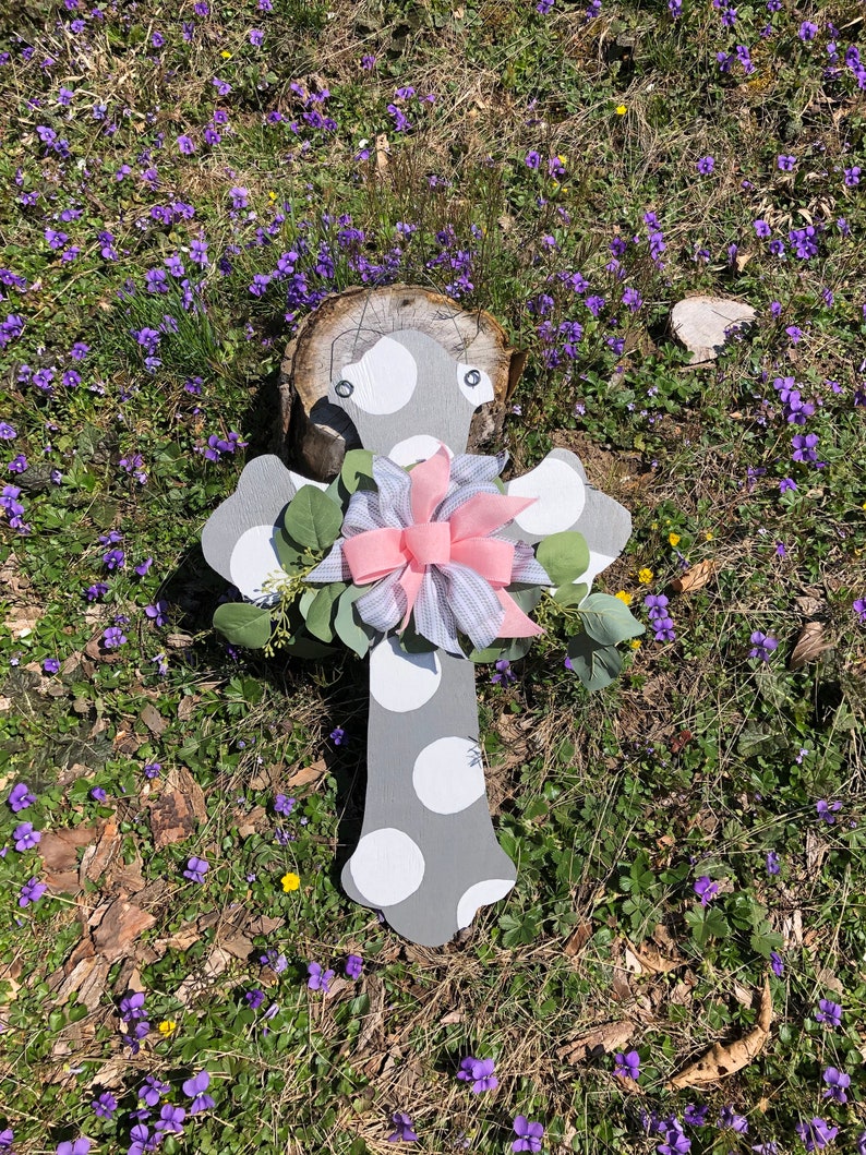 Cross door hanger. Cross door decor. Spring decorations. Etsy