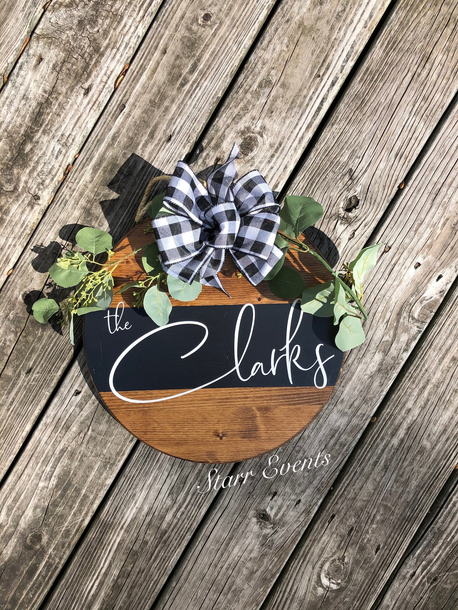 Personalized Door Hanger. Customized Last Name Sign. Front Etsy