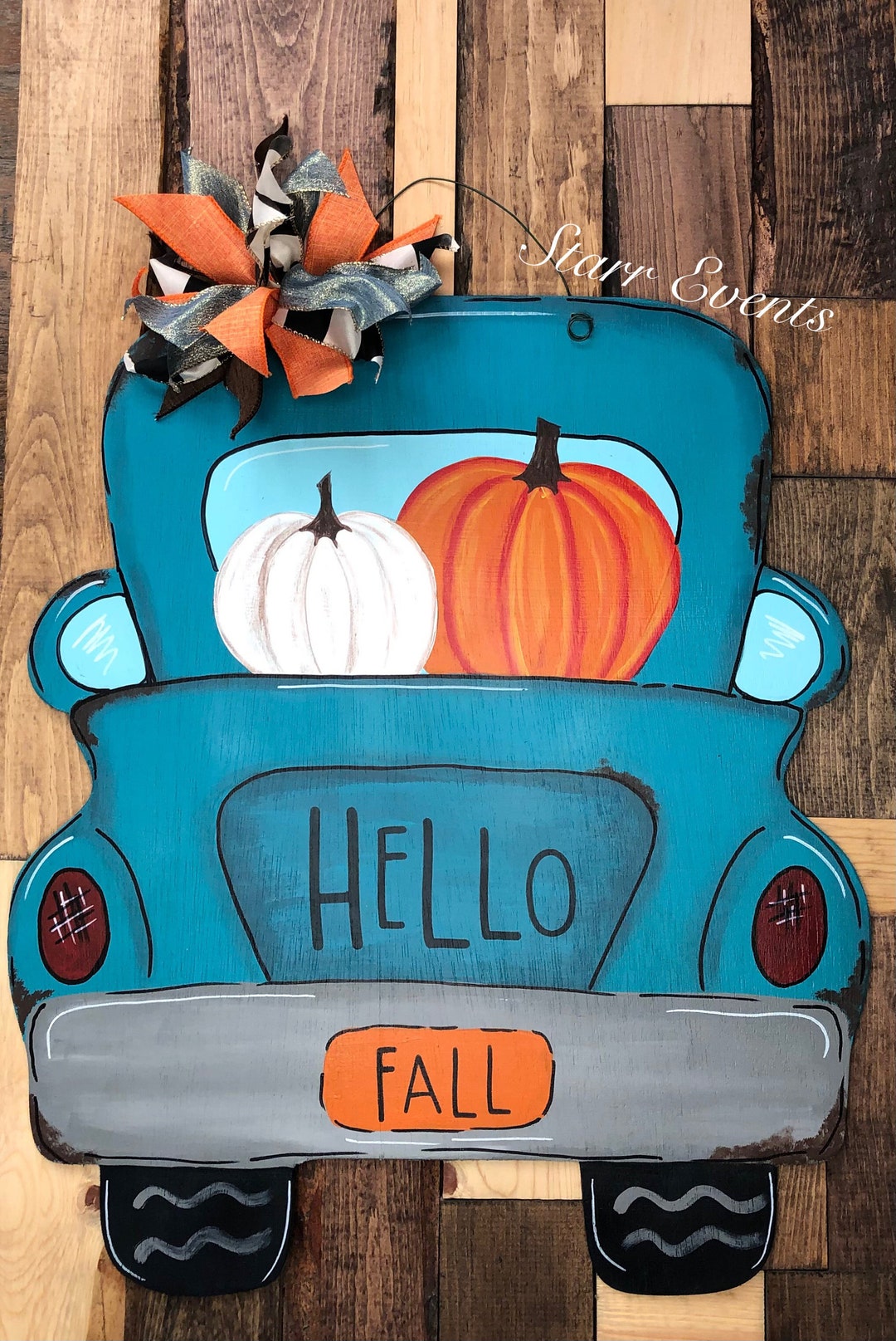 Hello Fall Farm Truck Fall Door Hanger Fall Signs. Fall Decor. Etsy
