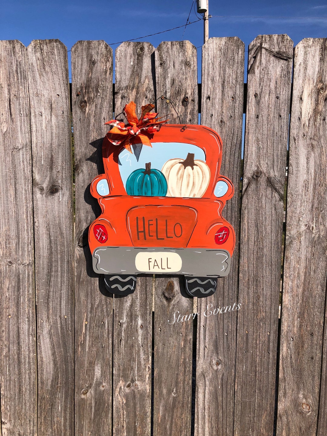 Hello Fall Farm Truck Fall Door Hanger Fall Signs. Fall Decor. Etsy