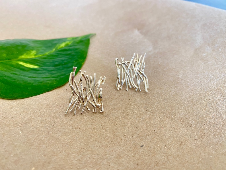 Branch Cluster Earrings .925 Sterling Silver Gifts for Her Statement Earrings Modern Jewelry Handmade Silver Earrings Ready To Ship