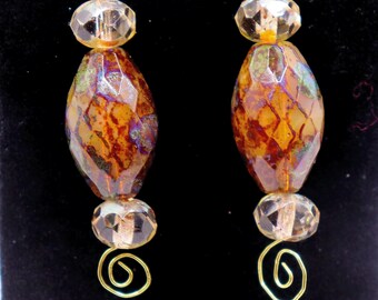 Bernstein Facettierte Perlen Ohrringe