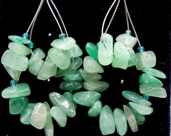 Green Stone Chip Bengelen Oorbellen