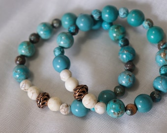 Edelsteen kralen stretch armband