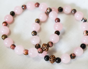 Edelsteen kralen stretch armband