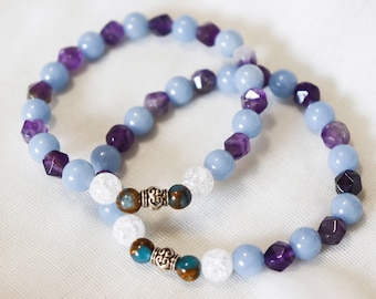 Edelstein Perlen Stretch Armband