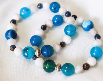 Edelstein Perlen Stretch Armband