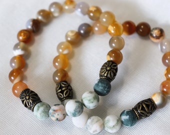 Edelstein Perlen Stretch Armband