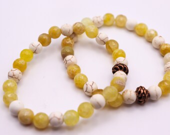 Stretcharmband met edelsteenkralen