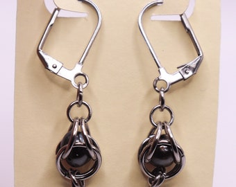 Zilveren Pauw Parel Bungel Oorbellen