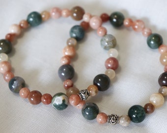 Edelstein Perlen Stretch Armband